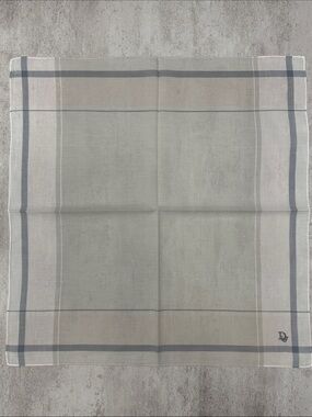 Dior Gray and Cream Plaid Pocket Square